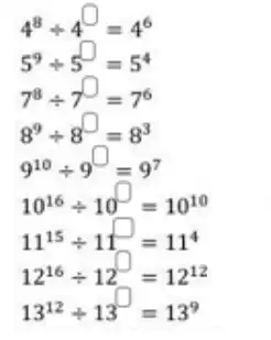 10^16div 10^square =10^10
11^15div 11^square =11^4