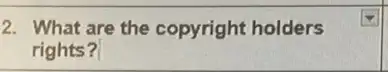 2. What are the copyright holders
rights?