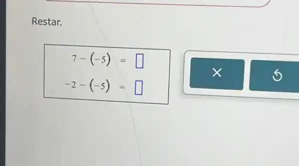 Restar.
7-(-5)= square 
-2-(-5)= square