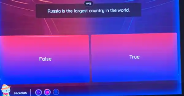 Russia is the largest country in the world.
False
True