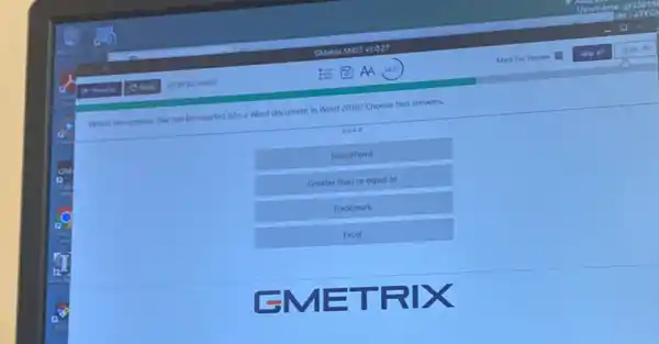 Which are symbols that can be inserted into a Word document in Word 2016? Choose two answers.
0000
PowerPoint
Greater than or equal to
Trademark
Excel