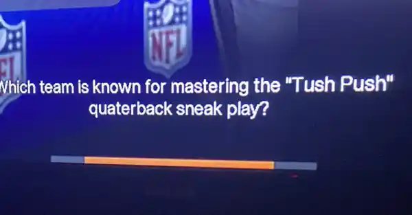 Which team is known for mastering the "Tush Push"
quaterback sneak play?