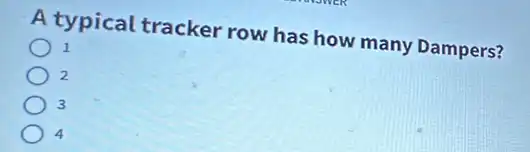 A typical tracker row has how many Dampers?
1
2
3
4