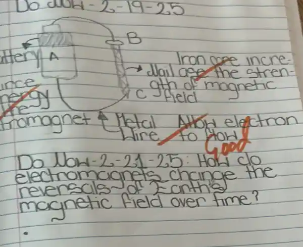 Do Wow-2,-21-25: How do electromagnots change the neversals of 2 -anths magnefic field over fime?